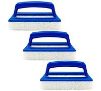 Pool Sponge Brushes Clean Sponge Brush Edge Cleaner Brush Plastic Swimming Pool Brush with Handle Pool Algae Brush Waterline Scrubber Hot Tub Scum Line Cleaner Clean for Hot Tub Swimming Pools 3 Pcs