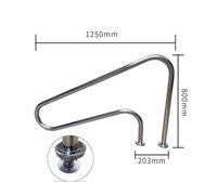 Pool Steps, Swimming Pool Handrail Escalator Thickened 304 Stainless Steel Water Climbing Ladder Safety Handrail Flange with Non-Slip Sleeve Cross-Border,Safe & Sturdy(3002(Single))