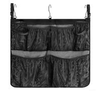 Pool Storage Bag with Side Basket and Adjustable Hooks, for Organizing Small Items by the Pool, Made from Sturdy Polyester