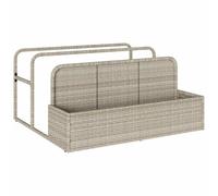 Pool Storage Container, Light Grey, 110 x 100 x 57 cm, Poly Rattan with Robust Steel Frame, UV-Resistant, Versatile Organiser for Pool, Garden, Patio, Balcony, Practical Storage Space
