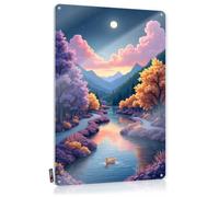 Pool Stuff Matal Sign Collection | Dreamy Night Scene With Duck On Serene River Stunning Kitchen Bar Decoration(20X30CM)