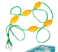 Pool Swimming Lines, 5 m Pool Rope with Floats for Sharing the Pool, Floating Track Line with Stainless Steel Hooks, Buoys for Depth Separation for Women and Men