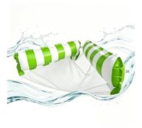 Pool Swimming Loungers 2 1 - Modern Compact Portable Striped Inflatable Hammock, Floating Water Lounge Chair, For Lake Pond River | Multipurpose Outdoor Indoor Utility