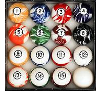 Pool Table Billiard Ball Set, Classic Marble Style