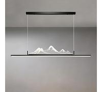 Pool Table LED Pendant Light Gold Linear Dimming Chandelier Dining White Black Long Strip Hanging Lamp for Kitchen Island Office Living Room Restaurant