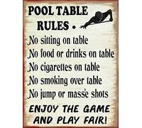 Pool Table Rules Vintage Enjoy The Game And Play Fair Retro Poster Vintage Metal Tin Sign For Home Coffee Bar 8 x 12 inch