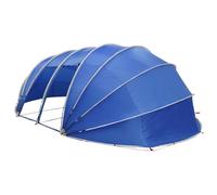 Pool Tent Dome Green 640 x 432 x 205 cm with 185T Polyester PU Coating, Rollable Zip Doors, Windproof with Guy Ropes, Ideal as Protection