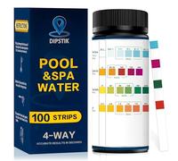 Pool Test Strips,100 Strips Pool and Hot Tub Test Strips, Swimming Pool Test Strips for Total Alkalinity, pH, Free Chlorine(Bromine),Cyanuric Acid-Pool Spa Water Test -Quick and Accurate Results