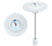 Pool Thermometer Floating Pool Thermometer, White Analogue Swimming Pool Thermometer, Easy to Read Water Thermometer, Without Battery, IPX6 Waterproof Bath Thermometer, Bath Thermometer for Swimming