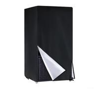 Pool Towel Rack Cover for Outdoor, Waterproof 210D Oxford Storage Protector with Dual Zippers and Wind-Resistant Straps, Dust-Proof Shield for Rattan Stands, 61x61x141cm, Black