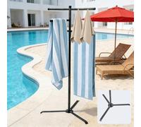 Pool Towel Rack Outdoor 60 Inch Height Outdoor Towel Rack For Pool Heavy-Duty Towel Stand Rustproof & Slip-Resistant Towel Drying Rack Suitable For Indoor Use For Towels, Clothing, Swim Rings, Goggles