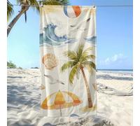 Pool Towel White Seagull Shell Tree Stylish Fouta for Adults, Lightweight Fast Drying Anti-Sand Towel, Suitable for Outdoor Travel, Swimming, Yoga Training and Holiday Leisure 100x180 cm