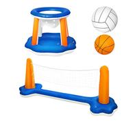Pool Toys | Floating Game | Adjustable Inflatable Basketball Swimming Set for Beach Family Fun Team Activities Entertainment Lake Backyard Recreational Play Sports