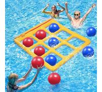 Pool Toys Games Set- Tic-Tac-Toe Inflatable Pool Toy with 10 Balls,Giant Tic Tac Toe Game Pool Floats Toys Inflatable Water Toss Game Funny Floating Pool Toys,Pool Games