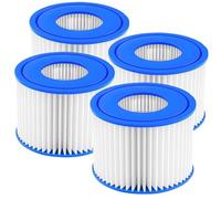 Pool Type VI Filter, Pack of 4 Replacement Whirlpools Filter Cartridges Accessories, Filter Cartridges VI for Bestway Miami, Spa Filter Cartridge, Filter Cartridge for Best-Way, Lay-Z-Spa, Swimming