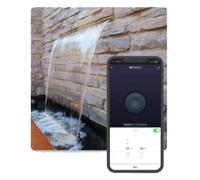 Pool Waterfall Spillway Stainless Steel Pond Fountain, APP Control LED Lighted, Patio Waterfall Spillway Kit On The Wall for Garden(100cm)