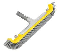 POOLAZA 20'' Pool Brush, Heavy Duty Pool Brushes for Cleaning Pool Walls & Floors, Premium Pool Brush Head for Inground Pools with BPT Bristles & EZ Clip, Curved Ends High-Efficiency Pool Scrub Brush
