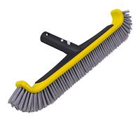 POOLAZA Pool Brush, Aluminum Handle Structure Pool Brushes for Cleaning Pool Walls, Steps & Corners, Heavy Duty Pool Brush Head for Inground Pools, Premium Nylon Bristle Pool Scrub Brush with EZ Clip