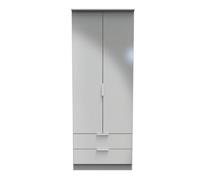 Dover 2 Door 2 Drawer Wardrobe (Ready Assembled) Ready Assembled 2 U Dark Grey One Size