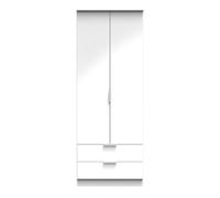 Poole 2 Door 2 Drawer Wardrobe In White (Ready Assembled)