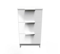 Poole 3 Drawer Bedside Cabinet In White (Ready Assembled)