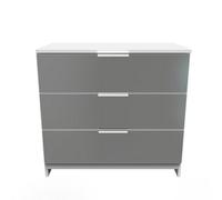 Poole 3 Drawer Chest In Black & White (Ready Assembled)