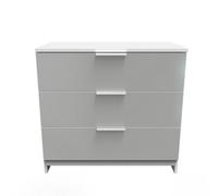 Poole 3 Drawer Chest In Uniform Grey & White (Ready Assembled)