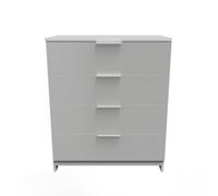 Poole 4 Drawer Chest In Uniform Grey & White (Ready Assembled)