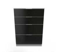 Poole 4 Drawer Deep Chest In Black & White (Ready Assembled)