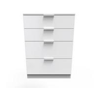 Poole 4 Drawer Deep Chest In White (Ready Assembled)