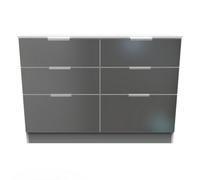 Poole 6 Drawer Wide Chest In Black & White (Ready Assembled)