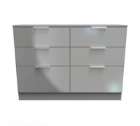 Poole 6 Drawer Wide Chest In Uniform Grey & Dusk Grey (Ready Assembled)