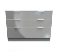 Poole 6 Drawer Wide Chest In Uniform Grey & White (Ready Assembled)