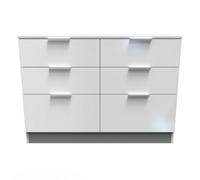 Poole 6 Drawer Wide Chest In White (Ready Assembled)