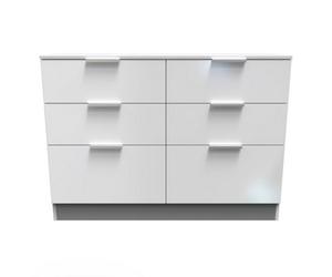 Poole 6 Drawer Wide Chest In White (Ready Assembled)