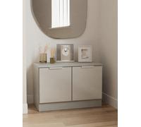 Poole Compact 2 Door Tv & Media Unit In Uniform Grey Gloss & Dusk Grey (Ready Assembled)