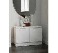 Poole Compact 2 Door Tv & Media Unit In White Gloss (Ready Assembled)