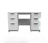Poole Double Pedestal Desk In White (Ready Assembled)