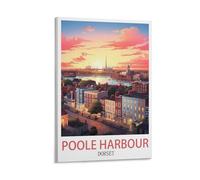 Poole Harbour Dorset Vintage Travel Poster 08x12inch(20x30cm) Canvas Art Poster And Wall Art Picture Print Modern Family Bedroom Decor