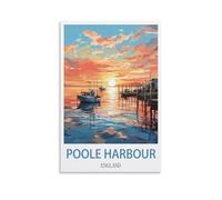 Poole Harbour England Vintage Travel Posters Coast 12x18inch(30x45cm) Print Home Bedroom Office Living Room Decor Canvas