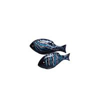 Poole Pottery Celestial Pair of Poole Fish - Contrasting & Contemporary - Hand Crafted English Earthenware Clay - Striking Statement Pieces - Office, Living Room, Dining Room Decoration - Gift Boxed