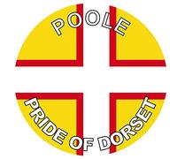 Poole - Pride of Dorset - (Two Pack) 80mm Diameter Car Bumper Window Decal Sticker