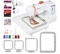 POOLIN EOC06 Embroidery Machine,Large 20x28 cm Area,LCD Touchscreen,USB & WiFi Digital Embroidery Machine,Letters and Patterns Combined,Beginners,Gifts for Mother and Wife