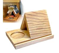 POOLPO Personalised Wooden Book Rest,Bedside Book Holder Bed Cup Holder,Solid Oak Wooden Triangle Bookshelf Book Stand Holder,Wood Book Stand Triangle Bookmark with Coffee Cup Mug Holder.