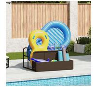 Poolside Float Storage Chest Large Brown PE Rattan w/ Steel Frame 110x100x57 cm