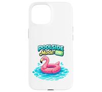 Poolside Mode On Flamingo Float Summer Graphic Case for iPhone 15
