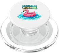 Poolside Mode On Flamingo Float Summer Graphic PopSockets PopGrip for MagSafe