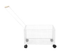 Poolside Storage Basket Trolley with Wheels and Pull Handle