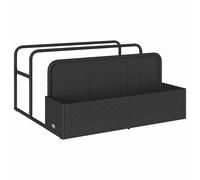 vidaXL Poolside Float Storage Black 110x100x57 cm Poly Rattan poolside storage
