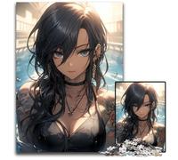 Poolside Tattoo Girl Jigsaws 1000 Pieces for Adults Challenging Puzzles Brain Teaser Game Interactive Family Game Suitable for Ages 14 1000 PCS(38x26cm)